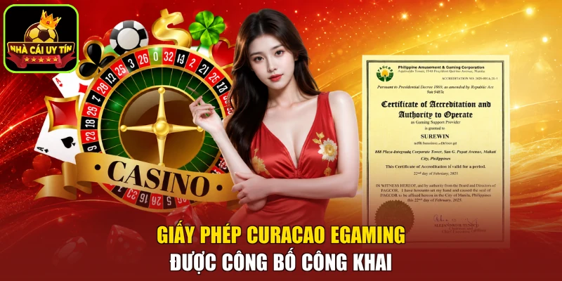 Giấy phép Curacao eGaming được công bố công khai