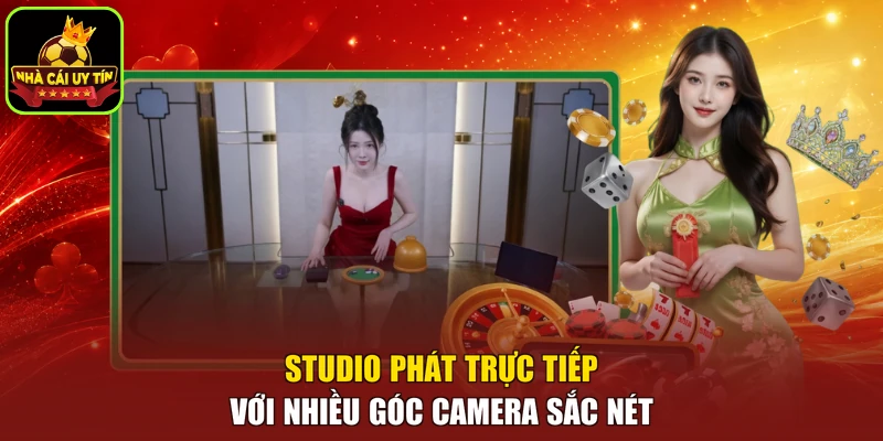 Studio phát trực tiếp với nhiều góc camera sắc nét